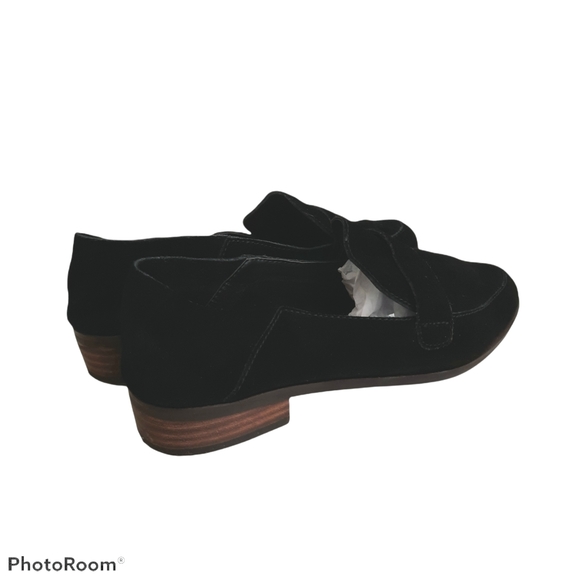Lucky Brand Black Suede Loafer Shoes Block Heel Size 9M - Picture 3 of 15